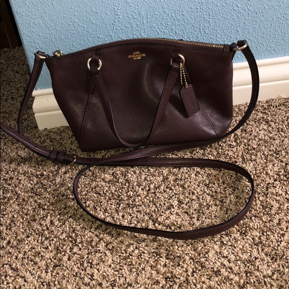 Coach Handbags - Coach- Mini Plum Kelsey Leather Handbag&Crossbody